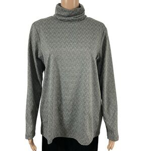 Madeleine Mode gray textured turtleneck size 14 long sleeve NWT